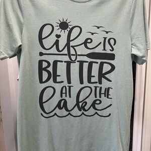 Life Is Better At The Lake Graphic Tee - Sage Green